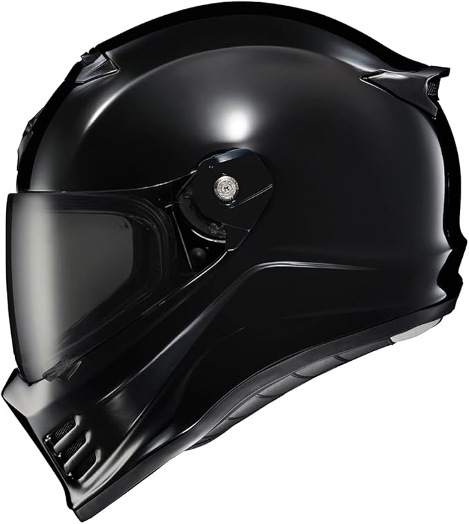 ScorpionEXO Covert FX Full Face Adult Motorcycle Helmet Street Fighter Style - Bluetooth Ready Speaker Pockets DOT ECE Solid (Gloss Black - Large)