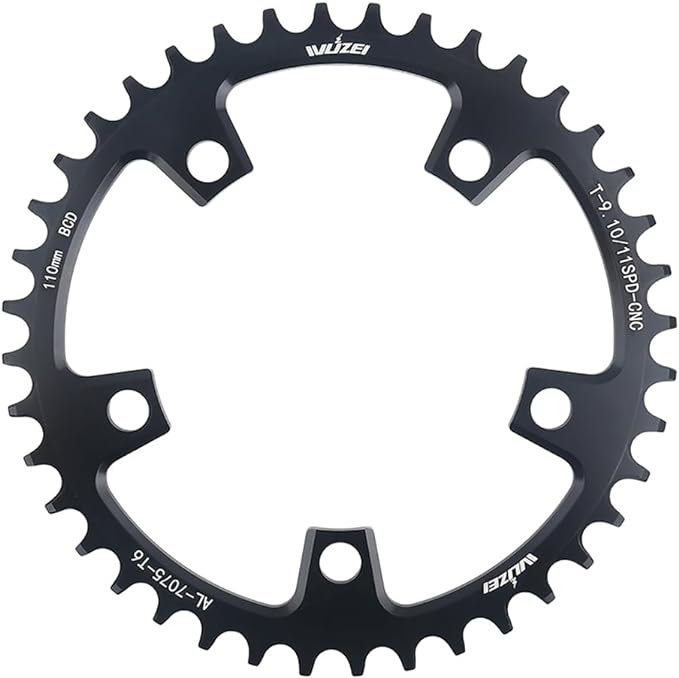 110/130 BCD Chainring 36/38/40/42/44/46/48/50/52/54/56/58/60T 5 Screws Round Narrow Wide Bicycle Chainring for 9/10/11 Speed Road Bike Folding Bicycle