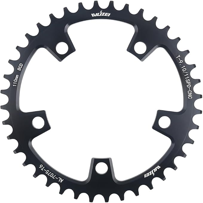 110/130 BCD Chainring 36/38/40/42/44/46/48/50/52/54/56/58/60T 5 Screws Round Narrow Wide Bicycle Chainring for 9/10/11 Speed Road Bike Folding Bicycle