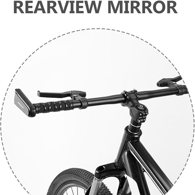 BESTonZON Adjustable Lightweight Bike Mirror for Handlebars, Convex Reflective Rearview Bicycle Mirror with Handlebar Mount, Cycling Accessory for Mountain and Road Bikes