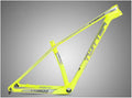 27.5er 29er Mountain Bike Frame 15''/17''/19'' XC Hardtail Bike Carbon Fiber Frame QR 135mm Disc Brake Frame Internal Routing (Color : Yellow, Size : 29 * 15'')
