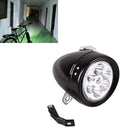 Bright 6 LED Metal Shell Front Light for Bicycle Headlight Retro Bike Head Lamp Classical Vintage Night Riding Safety Cycling Fog Light Headlamp with Bracket