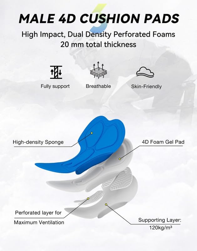 Bikewa Men's Mountain Bike Shorts 4D Padded Baggy Bicycle Biking Riding Lightweight Cycling Shorts with Zipper Pockets