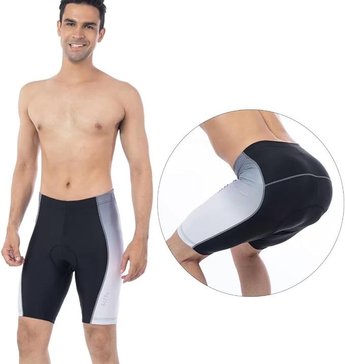 ROTTO Men's Cycling Shorts Padded Bike Shorts with Sponge & Gel Padding for Road & MTB Biking