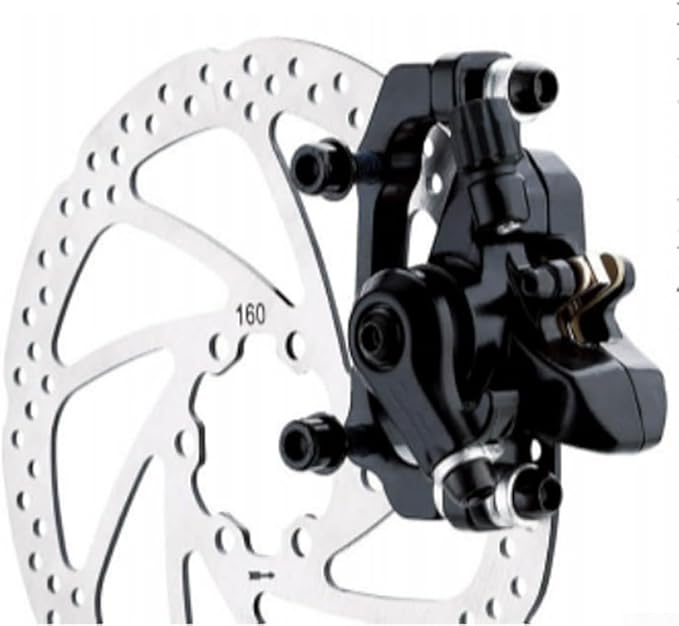 Bike Disc Brake Kit, Mechanical Disc Brakes Aluminum Alloy Caliper Mechanical Disc Brake Caliper Set Front And Rear For Electric Bike Mountain Bike Road Bike Folding Bike (front brake)