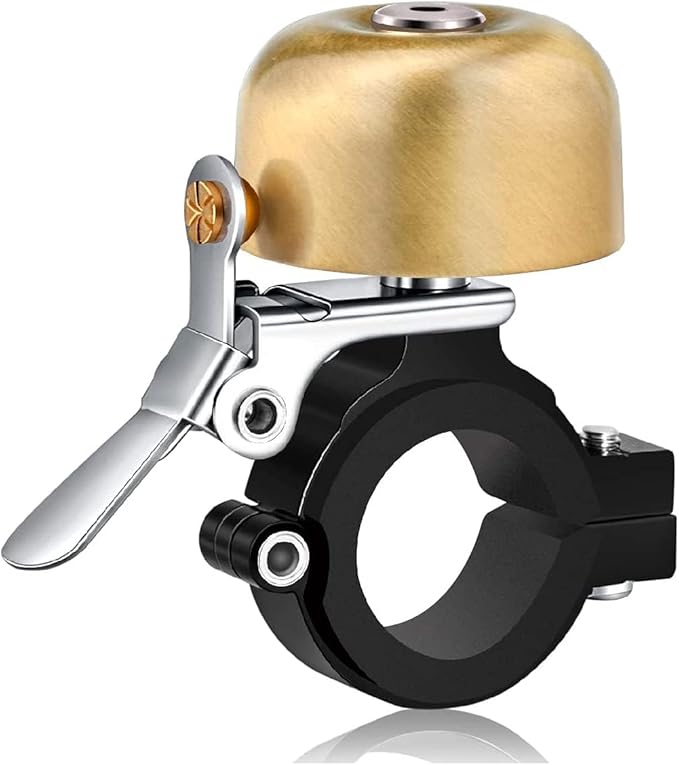 Greallthy Bike Bell Classic Brass Bicycle Bell,Bike Bells for Adults Kids, Loud Retro Bell for Road & Mountain Bikes, Universal Handlebar Fit