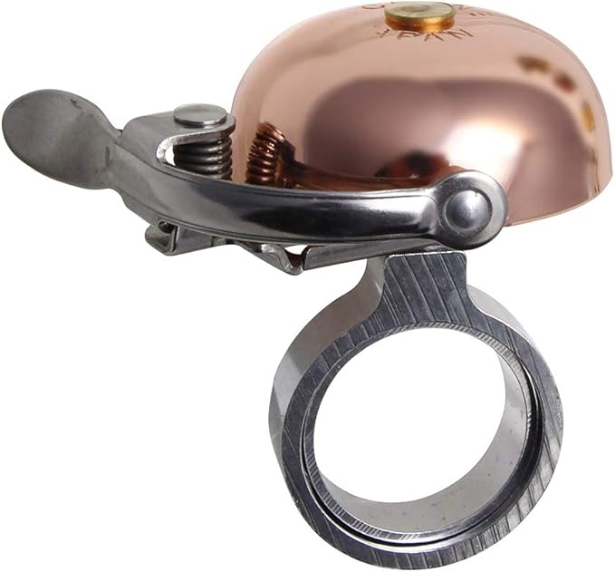 Crane Bike Bell, Suzu Mini Bicycle Bell, Mounts to Headset Spacer Column, Made in Japan for City Bikes, Road Bikes or MTB