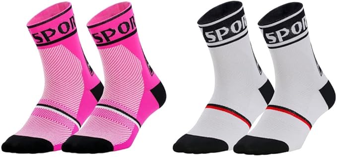 Cycling Socks Pro Mens Womens Riding Socks Bicycle Bike Sport Ankle Athletic Socks XC MTB BMX Black White Pink Blue Green