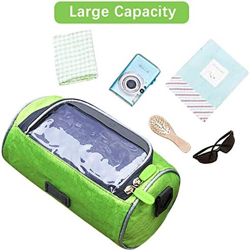 Waterproof Bicycle Handlebar Bag with Transparent Pouch and Adjustable Strap High-Capacity Cycling Front Pack