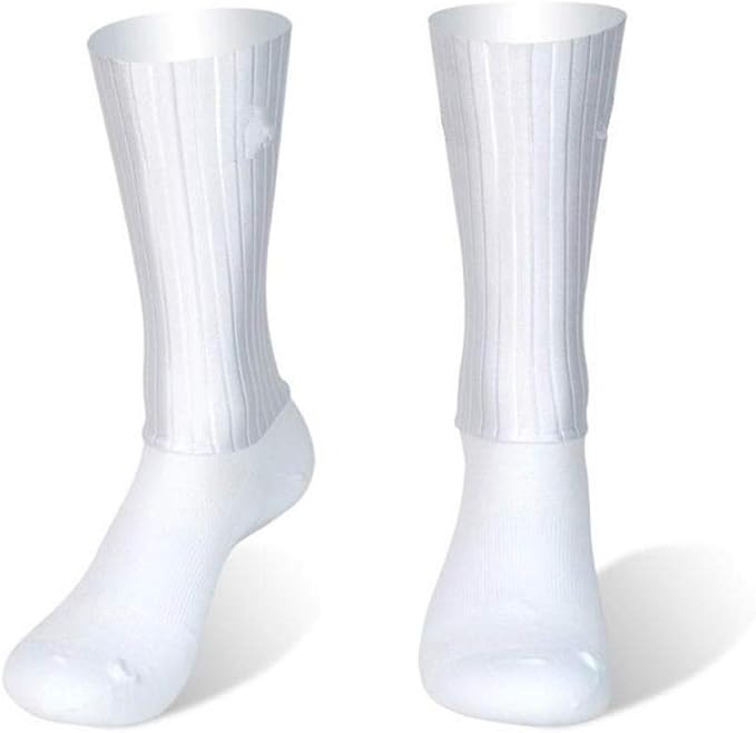 Socks For Men Anti-Slip Silicone Summer Aero White Line Cycling Sports Running Socks-White_One_Size_(35-46)