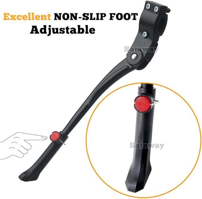 Rear Side Mount Bike Kickstand Adjustable Bicycle Kick Stand for 24”-28” Mountain Road Sport Bike