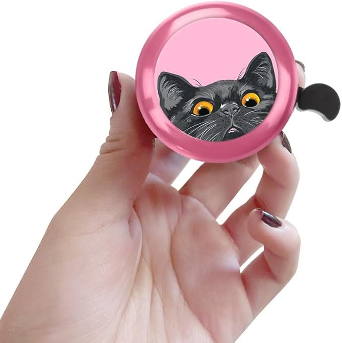 WIRESTER Pink Aluminum Round Bike Bell, Classic Ring Bicycle Bell, Bike Accessories Bell Ring for Adults Kids Girls Boys - Animals