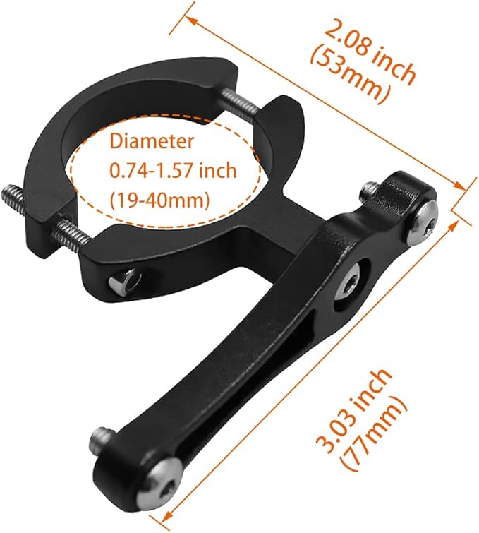 Bicycle Bottle Cage Adapter Bike Water Bottle Cage Holder Mount Adapter Adjustable Aluminum Alloy Seat Tube Diameter 19-33mm CNC Machined Handlebar Seat Post Cup Mount Converter (with Tools)