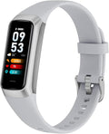 Fitness Tracker with 24/7 Heart Rate Sleep Blood Oxygen Monitor,IP68 Waterproof Smart Watch,1.10''AMOLED Touch Color Screen,Step Counter Health Activity Trackers for Women Men (Grey)