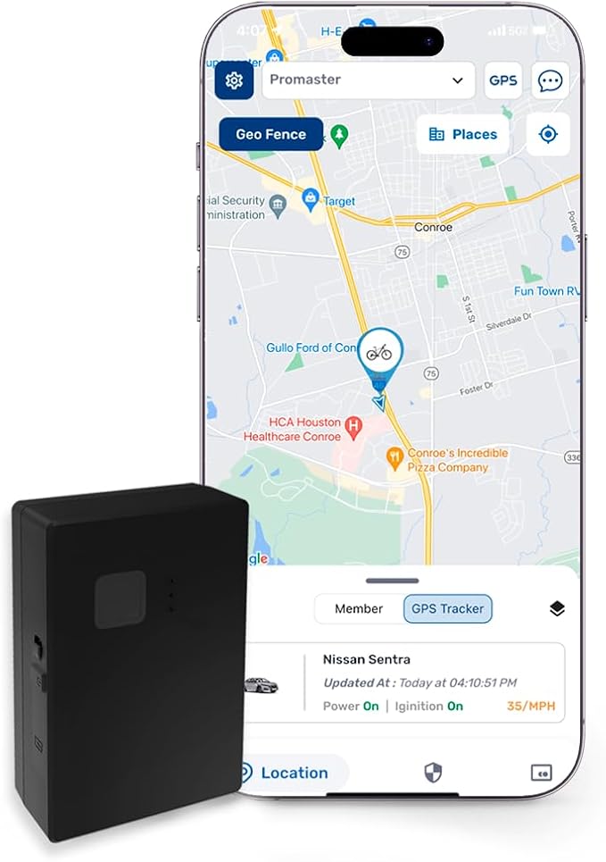 GPS Tracker - AutoSky - Portable, Compact and Durable Motorcycle and Car Tracker - Splashproof - Built-in Magnet - 4G LTE Real-Time - Car Trackers for Vehicles, Assets, Fleet. Subscription is Required