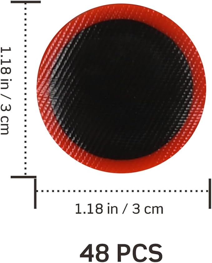 VOSAREA 48Pcs 30mm Motor Bicycle Bike Tyre Tire Inner Tube Puncture Rubber Patches Repair Kit