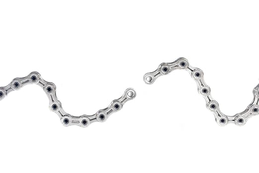 PYC SP1101 11-Speed Bike Chain, 116 Links (116L), Super Lightweight Hollow-Pin Bicycle Chain for Mountain (MTB) & Road Bikes, Compatible with Shimano, SRAM, Campagnolo (Silver)