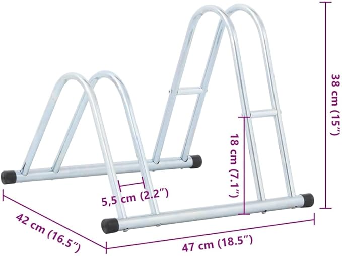 Galvanized Steel Floor Freestanding Bicycle Stand for 2 Bikes, 2 Bikes Floor Bike Stand, Bike Floor Parking Rack for Indoor & Outdoor Garage Storage,-865