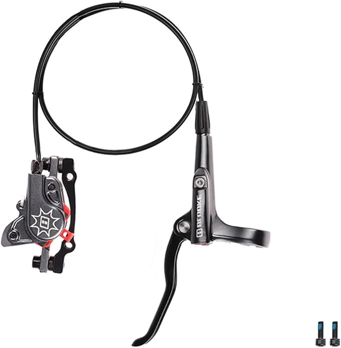 FukkeR Bicycles Aluminum Alloy Disc Brakes Left Front 800mm 2-Pistons E-Bikes Electric Power-Off Hydraulic Brake Fit 160mm Rotor for Mountain Bikes BMX E-Bikes XC Trail
