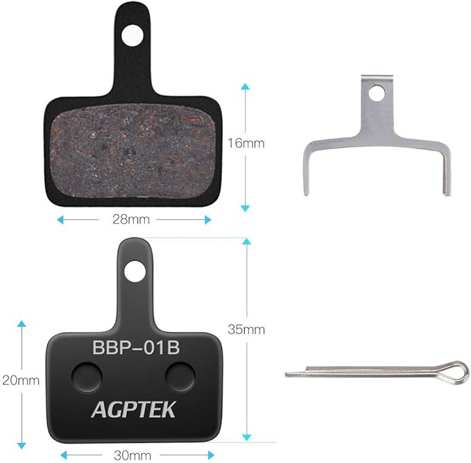 AGPTEK Bike Brake Pads, High-Performance Brake Pads, Disc Brake Pads & Spring (Semi-Metallic&Resin) for Mountain Bike Disc Brakes,Bike Pads Compatible with TRP Tektro Shimano Deore Br