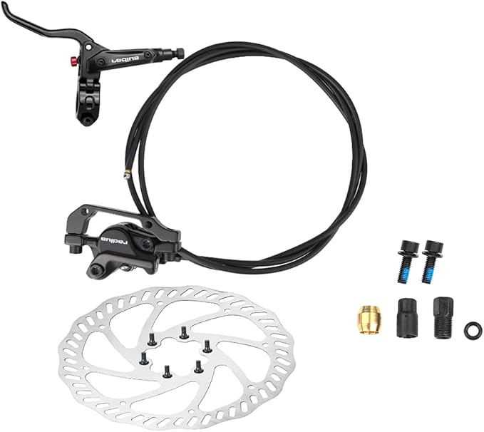 Hydraulic Disc Brake Set, Front & Rear Bicycle Brakes Kit with Rotors & Brake Pads - High-Strength Aluminum, Powerful Silent Stopping for Mountain Bike, Road Bike, Hybrid Bikes