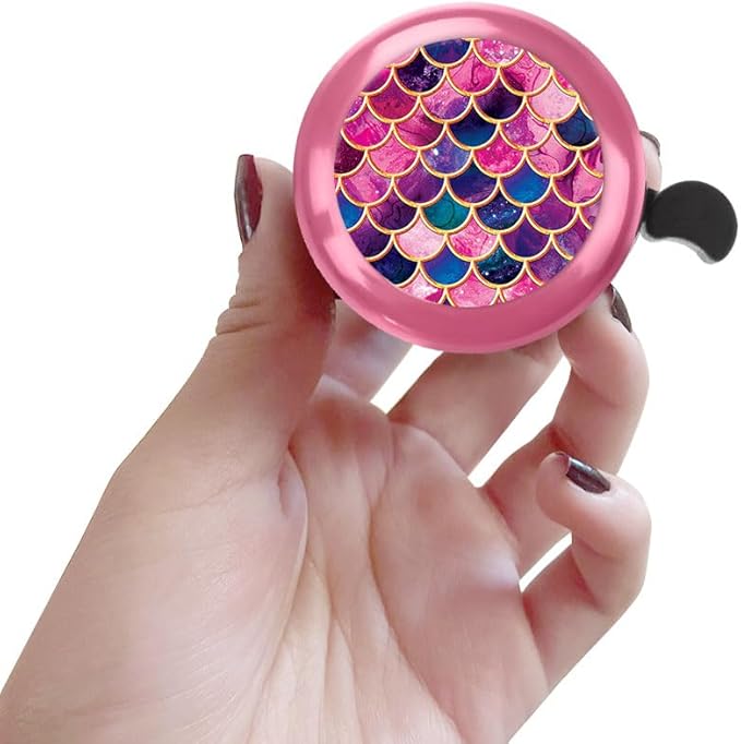 WIRESTER Pink Aluminum Round Bike Bell, Classic Ring Bicycle Bell, Bike Accessories Bell Ring for Adults Kids Girls Boys