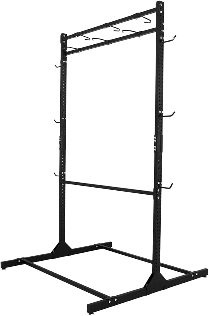 Freestanding Bike Stand with Adjustable Hooks Vertical Bike Storage Rack Holds Up To 6 Bikes & 6 Helmets Heavy Duty Bikes Floor Stand for Garage Basement Bicycles Repair Shop