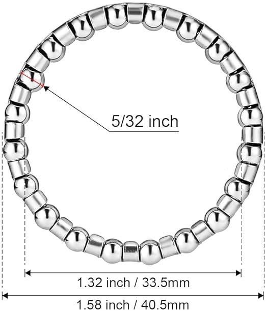 CYCLEZ Premium Headset Bearings 5/32" x 20 Ball Bearings. Fits 1-1/8" Headset. Made in Taiwan. Set/Pair of Bearings. for Mountain Bikes, Road Racing Bikes, Hybrid Bicycles, Scooters and E-Bikes