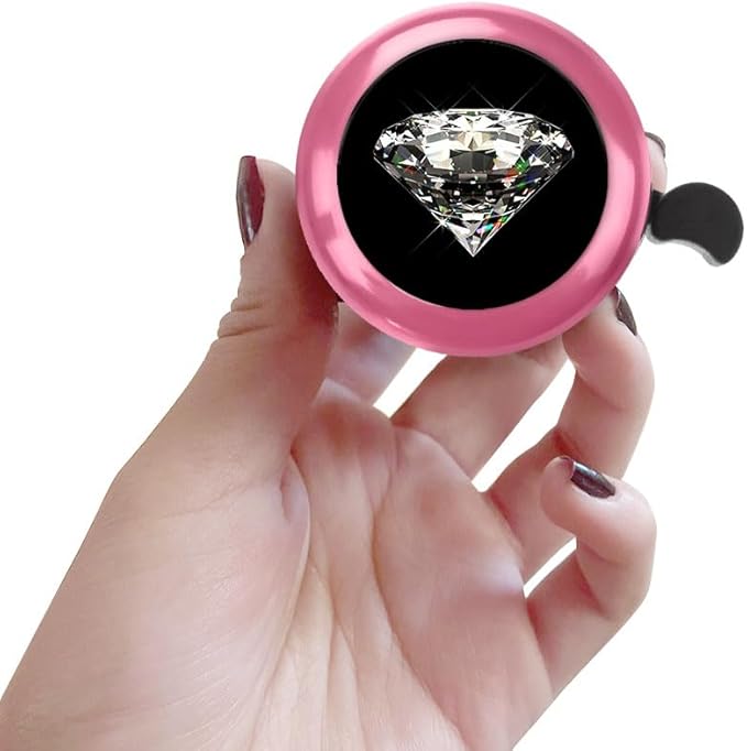 WIRESTER Pink Aluminum Round Bike Bell, Classic Ring Bicycle Bell, Bike Accessories Bell Ring for Adults Kids Girls Boys