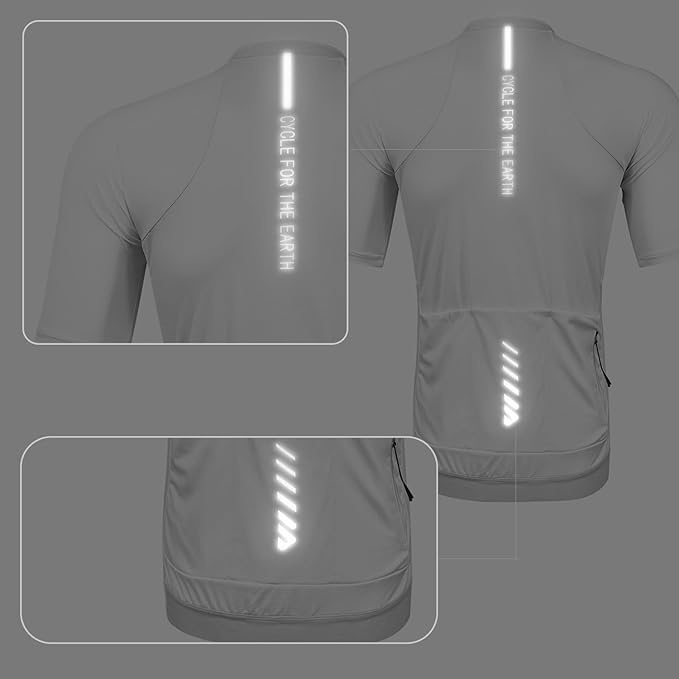 Wulibike Cycling Jersey Men Short Sleeve, Road Bike Shirts 1/4 Zipper with Pockets, Bicycle Clothing Breathable Quick Dry