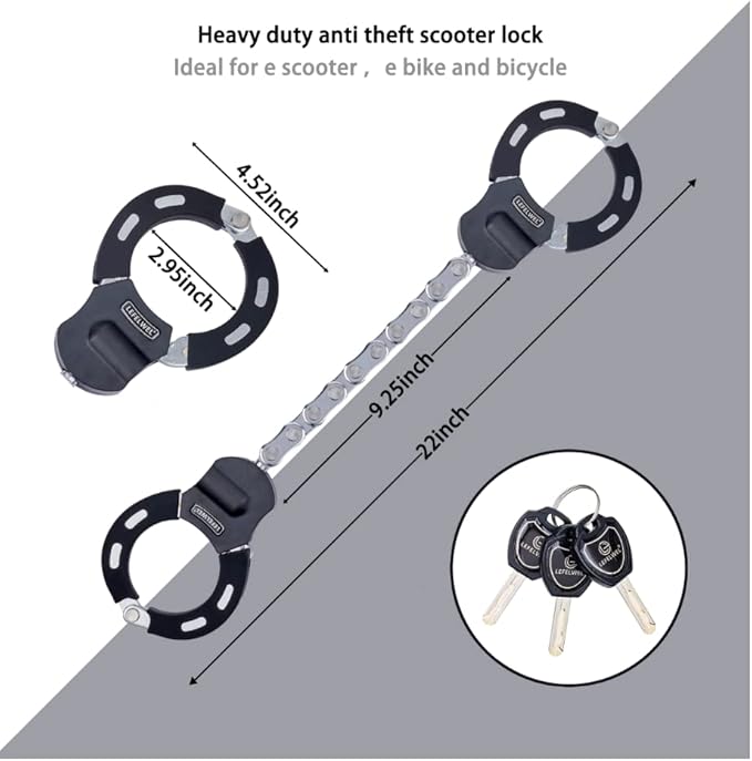 Scooter Lock,Bike Chain Lock,Electric Scooter Locks Anti Theft for Electric Scooter Segway,Ninebot,Xiaomi, Razor and Bicycle Lock Cable Accessories