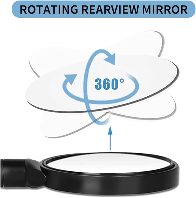Bike Mirror - 2 Pcs 360° Adjustable Rotation Convex Rearview Mirror Bicycle, Widely Used In Bicycles, Electric Vehicles, Mountain Bikes