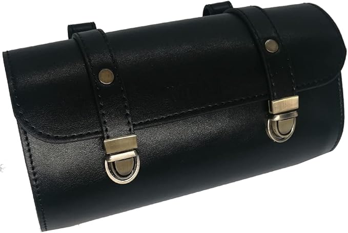 WUYAN Bike Handlebar Leather Bags Under Seat Retro Classical Mountain MTB Road Bike Leather Bag for Cell Phone，Saddle Tail Rear Pouch Seat Storage Bag Cycling Case Carry Accessories