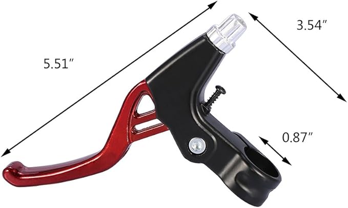 DISIWENE 1 Pair Bicycle Brake Lever, V-Brake Handlebar Aluminium Alloy Bike Brake Handle Universal 2.2cm for Most Bicycle, Road Bike, Mountain Bike (Red)