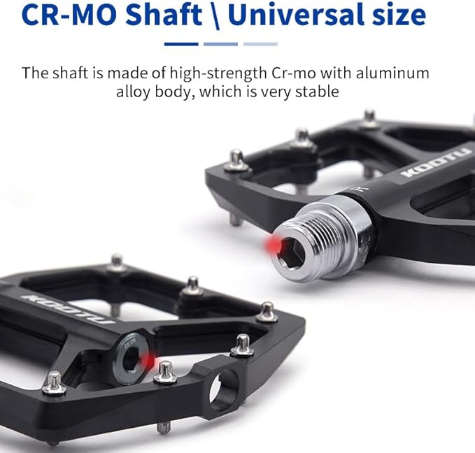 KOOTU 9/16" Bike Pedals,Flat Unicycles Bicycle Pedals, Non-Slip Aluminum Alloy Platform Cycling Pedals Sealed Bearing Pedals for MTB BMX Road Bike