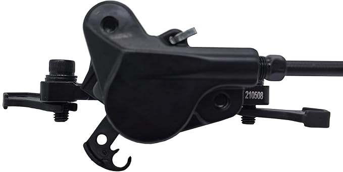 Mountain Bike Hydraulic Brake 2-Pistons, Left Front 1000mm Right Rear 2000mm Adapter Aluminum Alloy Hydraulic Bike Brakes, PM Adapter, Resin Pads, Black (Front&Rear PM)