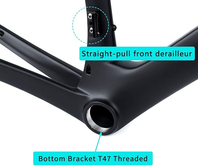 Carbon Fiber Road Bike Frameset 700C 46/48/51/54cm Disc Brake Breaking Wind Racing Frames Front12×100mm Rear12×142mm Thru Axle Frame with Fork Internal Routing