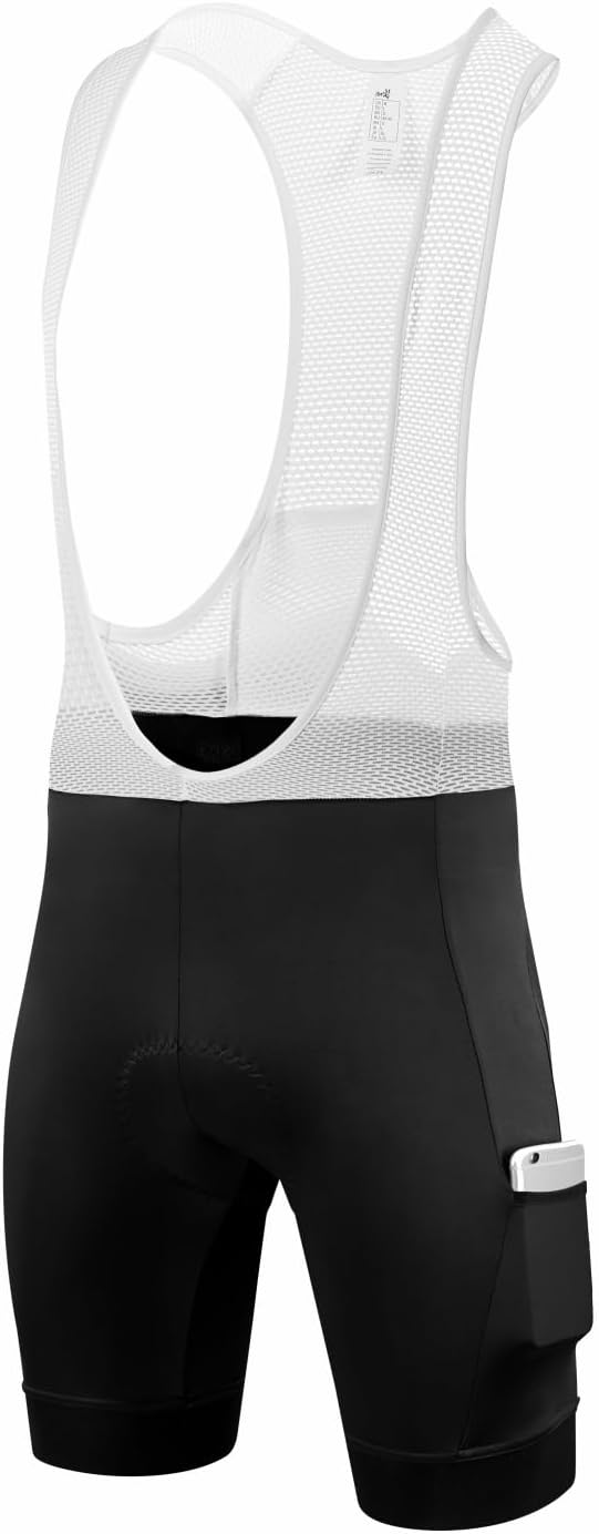 qualidyne Cycling Bibs Men, 4D Padded Road Bike Bib Shorts with Pockets, Biking Bicycle Shorts UPF50+