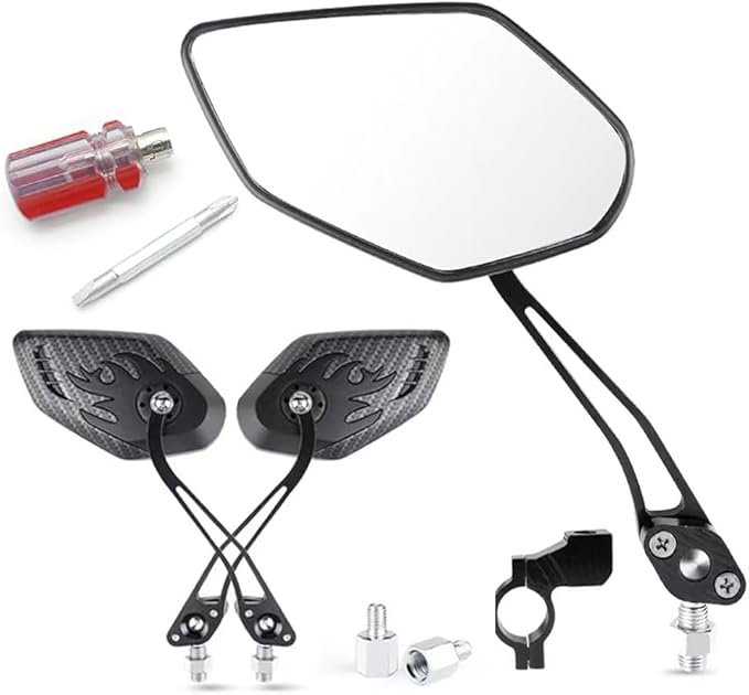 Electric Bike Mirrors - Mirrycle Bike Mirror for Adults, Lowrider Bike Parts, Fat Tire Bike Accessories