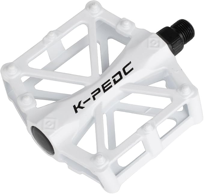 Aluminium CNC Bike Pedals 9/16", Lightweight Mountain Road Bike Pedal with 16 Anti-Skid Pins Bicycle Pedals for MTB BMX