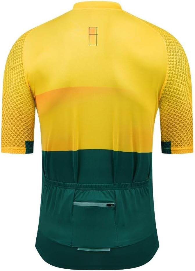MOXILYN Men's Cycling Jersey Short Sleeve with 4 Pockets Moisture Wicking Breathable Quick Dry MTB Biking Shirt