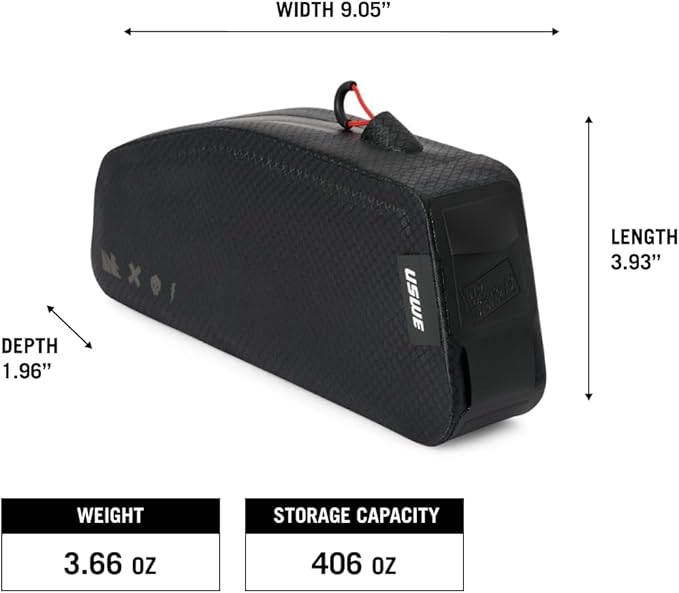USWE Top Tube Bike Bag, Bolt on Top Tube Bag, Bicycle Bags for Bikes Front Frame, Waterproof Bike Pouch Pack, Phone Bag Cycling Accessories for Mountain Bike, Racing, MTB, E-MTB, Gravel