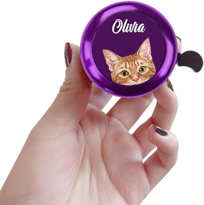 WIRESTER Personalized Custom Bike Bell with Your Text, Aluminum Round Classic Ring Bicycle Bell, Bike Accessories Bell Ring for Adults Kids Girls Boys