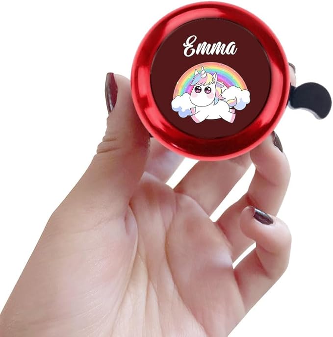 WIRESTER Personalized Custom Bike Bell with Your Text, Aluminum Round Classic Ring Bicycle Bell, Bike Accessories Bell Ring for Adults Kids Girls Boys