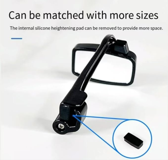 Helmet Mirror For Cycling Glasses or Helmet,360° Adjustable, Lightweight 15g HD Rearview Mirror, Clip-On Safety Cycling for Eyeglasses Wide-Angle Vision