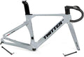 700C Carbon Road Bike Frameset 46/48/50/52/54/56cm Racing Frame Disc Brake 100mm/142mm Thru Axle Frame 90x420mm Handlebar Internal Routing(Light Gray,56CM)