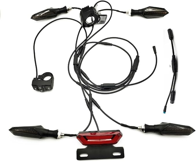 36V 48V 52V LED Bicycle Light Kit Front Rear Turn Signal Brake Lights Set, with Flashing Indicator, Electric Bikes Tricycles Waterproof Cycling Safety System
