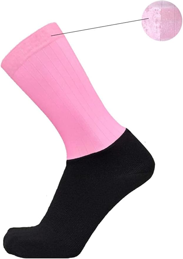 Aero Socks Cycling Aero Socks For Men Anti-Slip Silicone Aero White Line Cycling Sports Running Socks 6-11