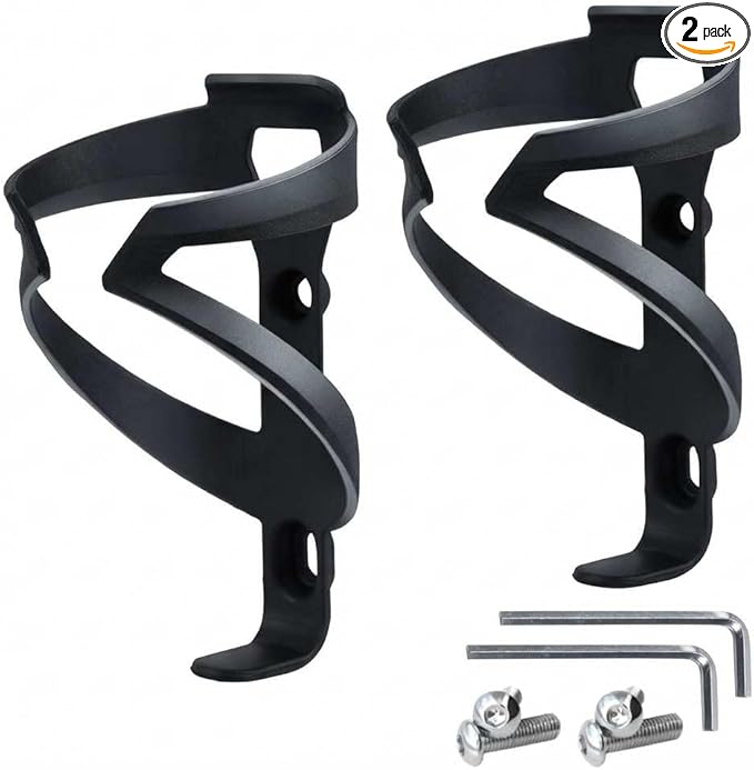 Bike Water Bottle Holder 2 Pack Nylon 1.3 Oz Ultralight & Sturdy Bike Cup Holder, Bicycle Drink Cage, Cycling Bike Water Bottle Cage with Screw Tool, for 2.75-3.94" Bottles Bike Accessories