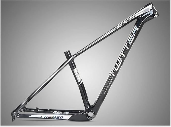27.5er 29er Mountain Bike Frame 15''/17''/19'' XC Hardtail Bike Carbon Fiber Frame QR 135mm Disc Brake Frame Internal Routing (Color : Black A, Size : 27.5 * 15'')